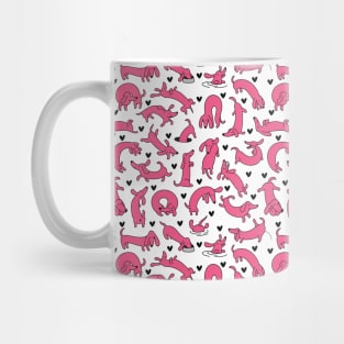 Pink Dachshund Pattern Mug